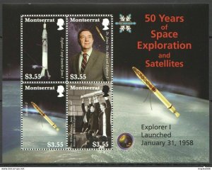 Montserrat 50 Years Of Space Exploration And Satelites Kb ** Stamps Pk251