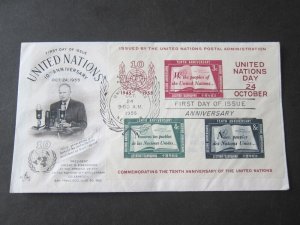 United Nation 1955 Sc 38 FDC