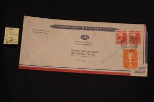 Colombia 628 & C231 (pr) on cover Medellin to W. Norfolk VA (#1167)