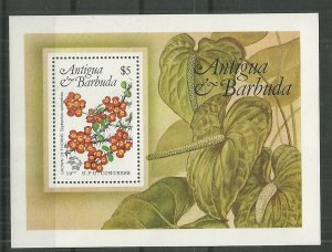 1984 Antigua 759 Local Flowers Souvenir Sheet MNH SCV$4.75