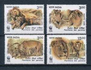 [54002] India 1999 Wild animals Mammals WWF Lions MNH