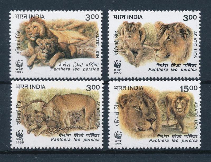 [54002] India 1999 Wild animals Mammals WWF Lions MNH