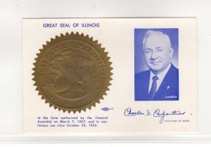Great Seal of Illinois on Cardstock, Charles S. Carpenter, Secretary of State