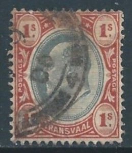 Transvaal #260 Used 1sh Edward VII - Wmk. 2 - Red Brown