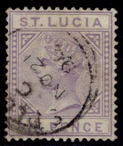 ST. LUCIA QV SG35, 6d lilac, FINE USED. Cat £200. CDS