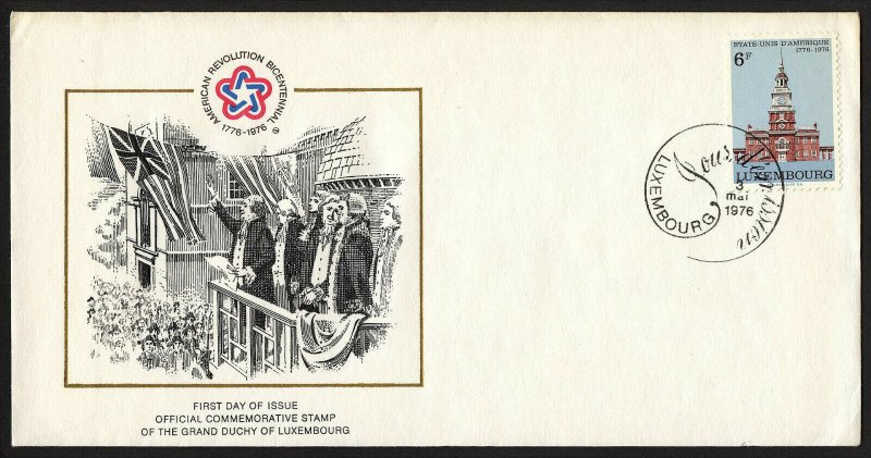 wc078 Luxembourg 1976 American Bicentennial FDC first day cover