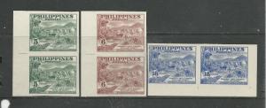 Philippines Scott catalogue #554a-556a Imperf Pairs Mint NH