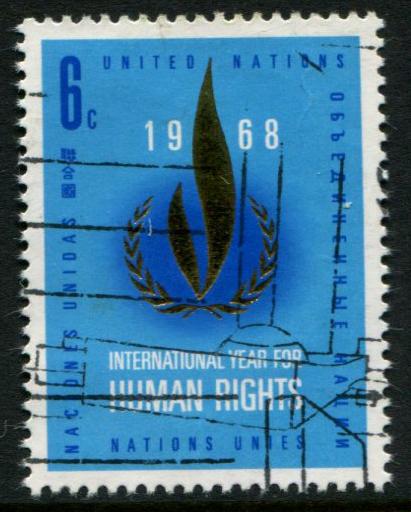 190 UN NY 6c Human Rights Flame, used