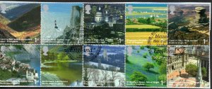 2006 Sg 2597/2606 A British Journey England Fine Used Set of 10 on Piece