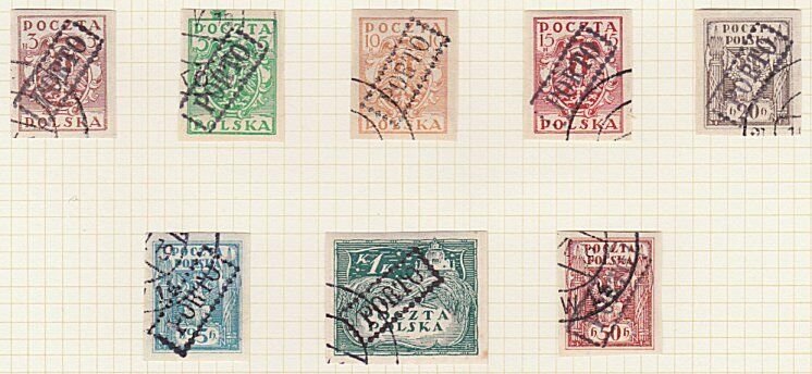 POLAND 1919 Krakow local overprint postage dues - 8 used....................A604