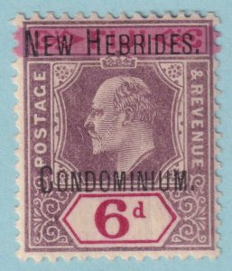 BRITISH NEW HEBRIDES 6  MINT HINGED OG * NO FAULTS VERY FINE! - HDH