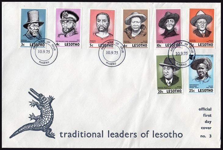 Lesotho 183-190,FDC.Michel 183-190. Leaders of Lesotho.Women's Year IWY-1975.