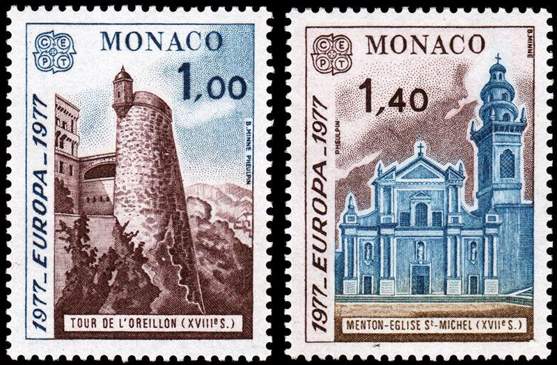 Monaco Scott 1067-1068 (1977) Mint NH VF