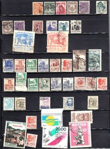 MEXICO 2 STOCK PAGES COLLECTION LOT x75 STAMPS SOME NEVER HINGED $$$$$$$