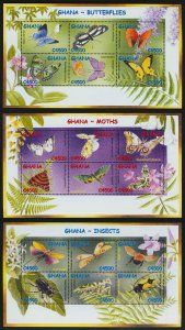 Ghana 2335-7 MNH Butterflies, Flowers 
