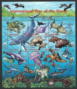 Doyle's_Stamps: MNH Complete 1998 U.N. Year of the Ocean 3-Sheet Set