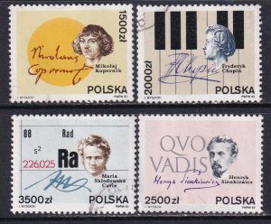 Poland 1992 Sc 3079-82 Famous Poles EXPO92 Seville Stamp Used