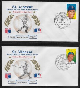 St. Vincent 1211-23 Baseball Hall of Fame and All Star Game FDC First Day Cover