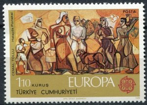 Turkey Sc#2004 MNH, 110k bis & multi, Europa (C.E.P.T.) 1975 - Paintings (1975)