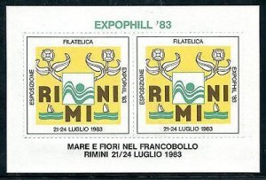 Sea and flowers in the stamp