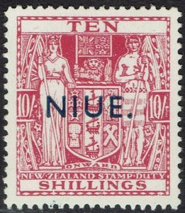 NIUE 1941 ARMS NEW ZEALAND 10/- WMK MULTI STAR NZ