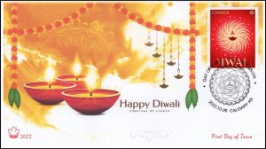 CA22-054, 2022, Diwali, First Day of Issue, Pictorial Postmark, Calgary AB