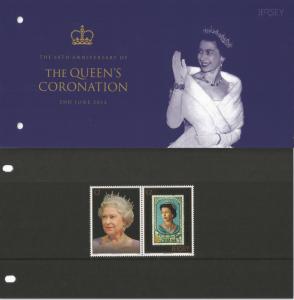 Jersey 2013 MNH 60th Anniv Queen's Coronation 2v Set Elizabeth Presentation Pack