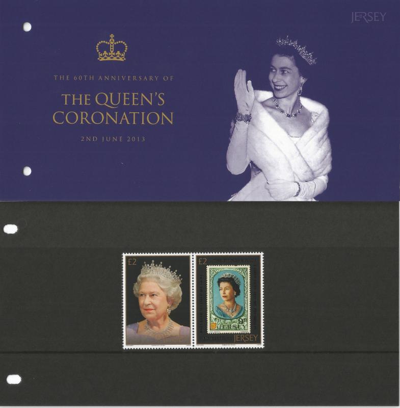 Jersey 2013 MNH 60th Anniv Queen's Coronation 2v Set Elizabeth Presentation Pack