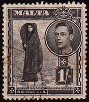 Malta SG#226 Used - 1938 1s. - Medals, Personalities, Girl