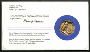 US 1983 FDC With Official Mint Presidential 24kt Gold Electroplated Medal # 29th