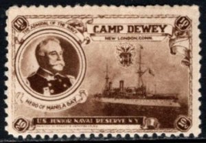 1917 US Poster Stamp Junior Naval Reserve Camp Dewey New London Connecticut