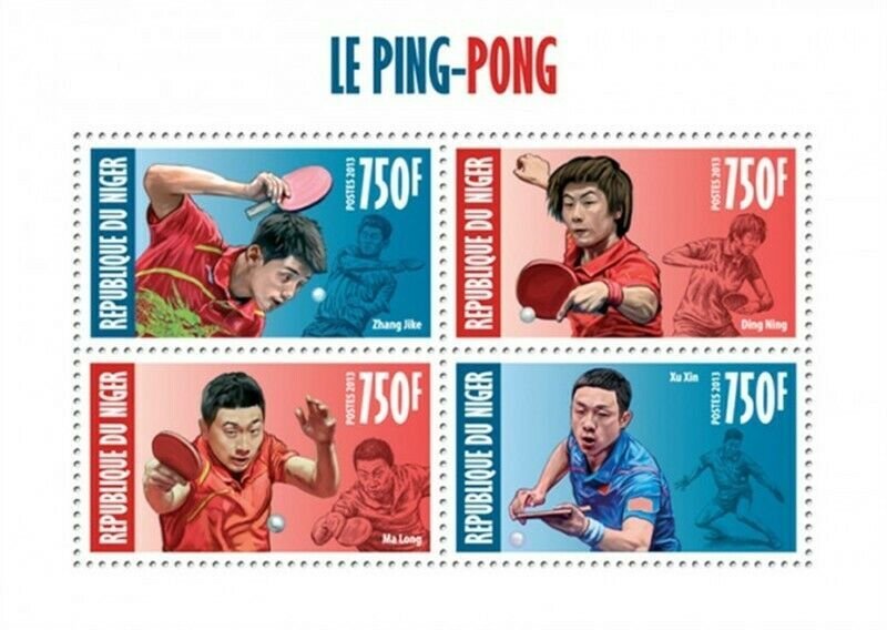 Niger - 2013 - Ping Pong - 4 Stamp  Sheet 14A-240