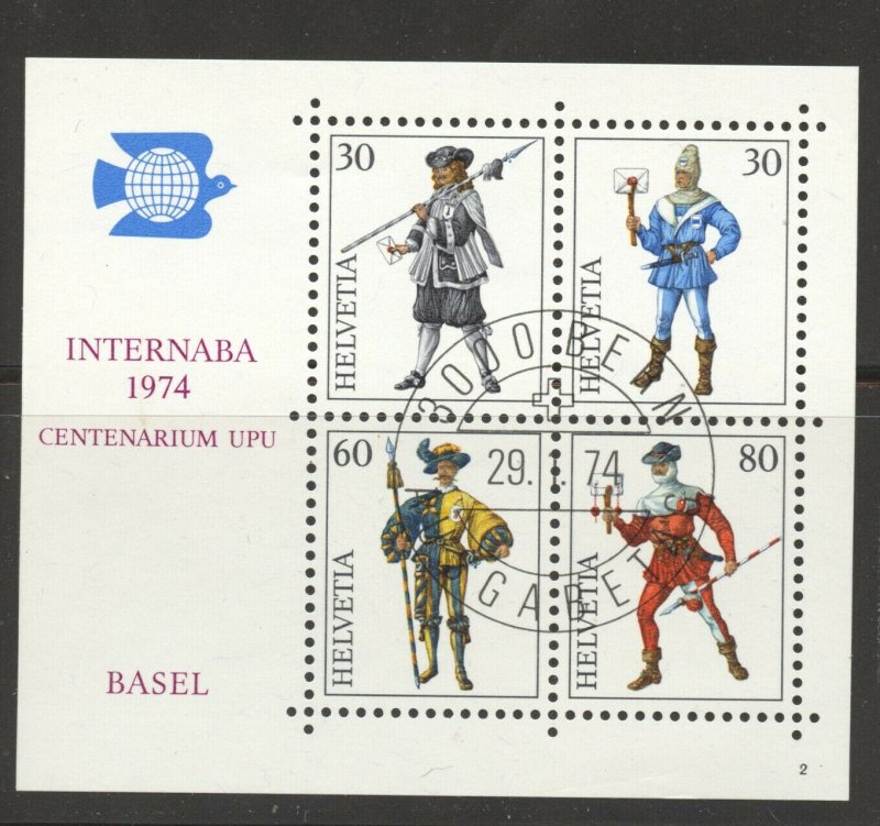 Switzerland, 1974 INTERNABA Stamp Exhibit Souvenir Sheet, used, no faults