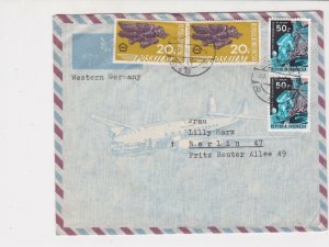 Indonesia 1972 Airmail to Berlin Multiple Stamps incl. Space Cover ref R 18022