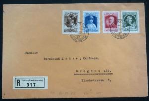 1929 Vaduz Lichtenstein First Day cover FDC to Bregenz Austria Sc #90-93