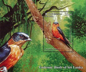 2021 Sri Lanka Endemic Birds (6 SS) (Scott 2285a-2290a) MNH