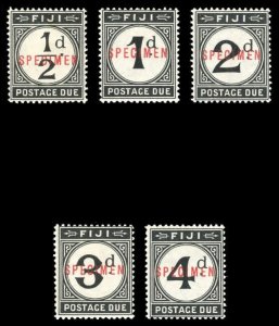 Fiji 1918 Postage Due set overprinted SPECIMEN very fine mint. SG D6s-D10s.