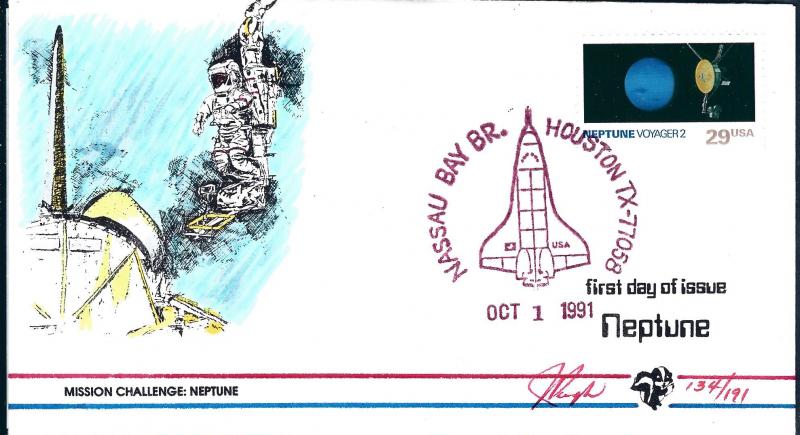 Beautiful Pugh Designed/Painted FDC Space Center Neptune #119 of 0nly 191