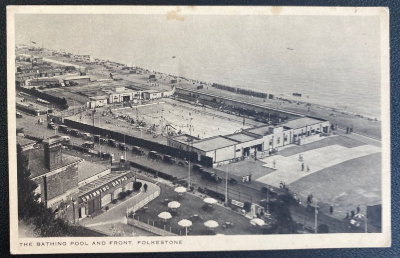 1944 London England RPPC Postcard Cover To Somme France Bathing Pool & Front