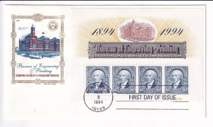US: Sc #2875, $2 Bureau of Engraving and Printing, FDC Cachet, S/S (F32426)