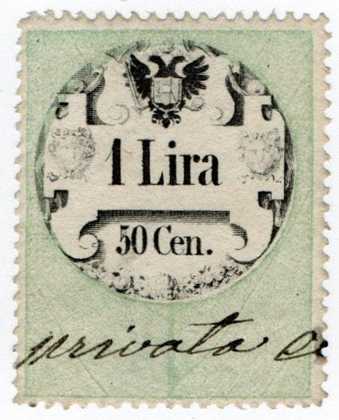 (I.B) Austria/Hungary Revenue : Stempelmarke 1.50L (Lombardy-Venetia)