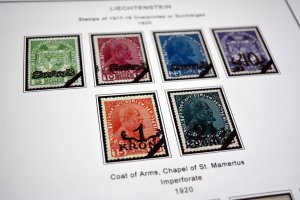 COLOR PRINTED LIECHTENSTEIN 1912-2010 STAMP ALBUM PAGES (166 illustrated pages)