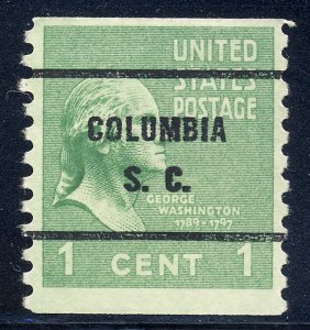 Columbia SC, 839-61 Bureau Precancel, 1¢ coil Washington