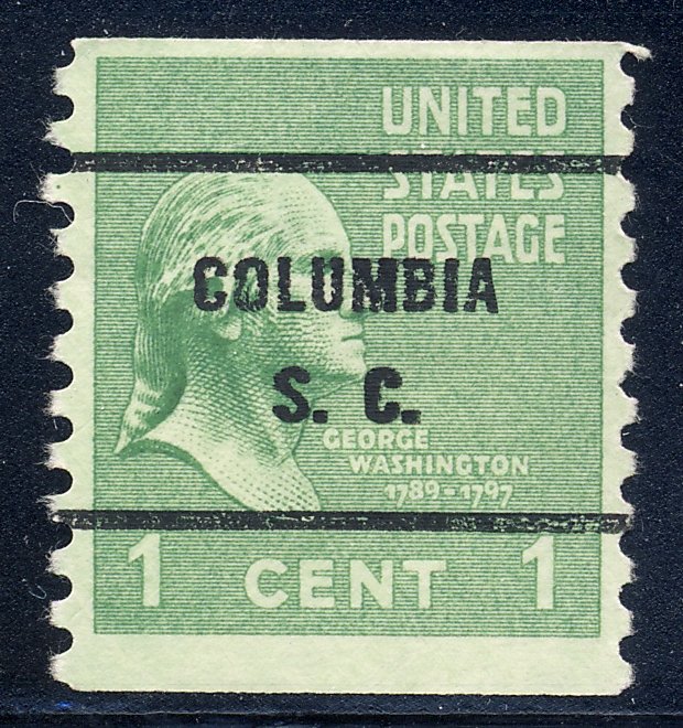 Columbia SC, 839-61 Bureau Precancel, 1¢ coil Washington
