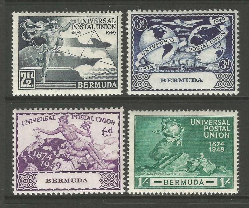 Bermuda 1949 UPU 75th Anniversary Commemorative Set Mounted Mint 