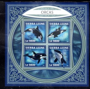 SIERRA LEONE #4590 2017 ORCAS MINT VF NH O.G M/S4