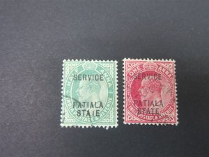 India Patiala 1907 Sc O27-8 set FU