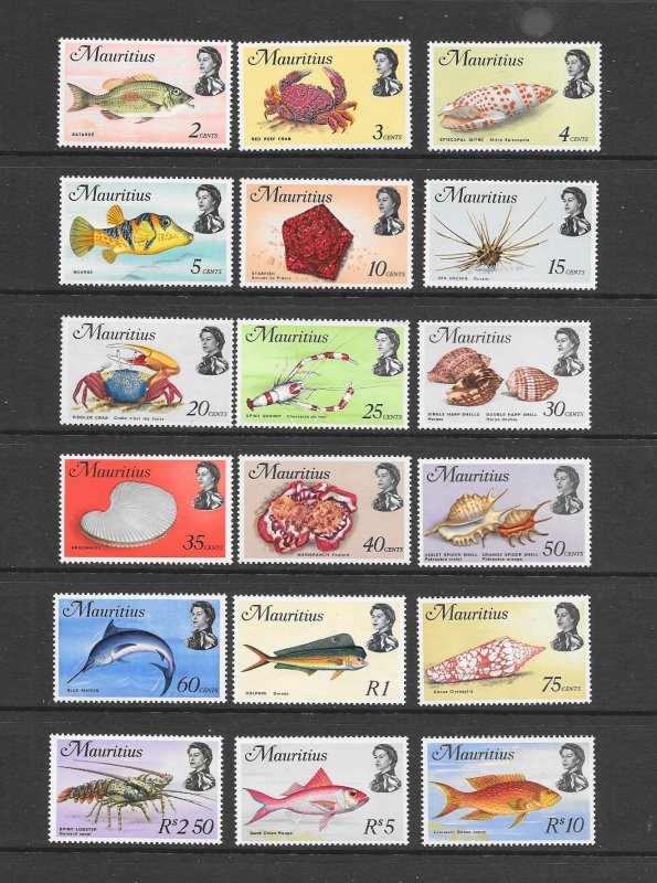 FISH - MAURITIUS #339-56  MNH