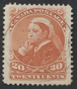 Canada #46 20c Victoria Widow Weeds VF Used Light Stellarton NS CDS FE 5 9?