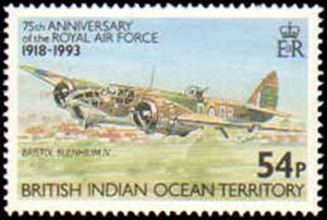 British Indian Ocean Territory #136-139, Complete Set(4), 1993, Airplanes, Ne...